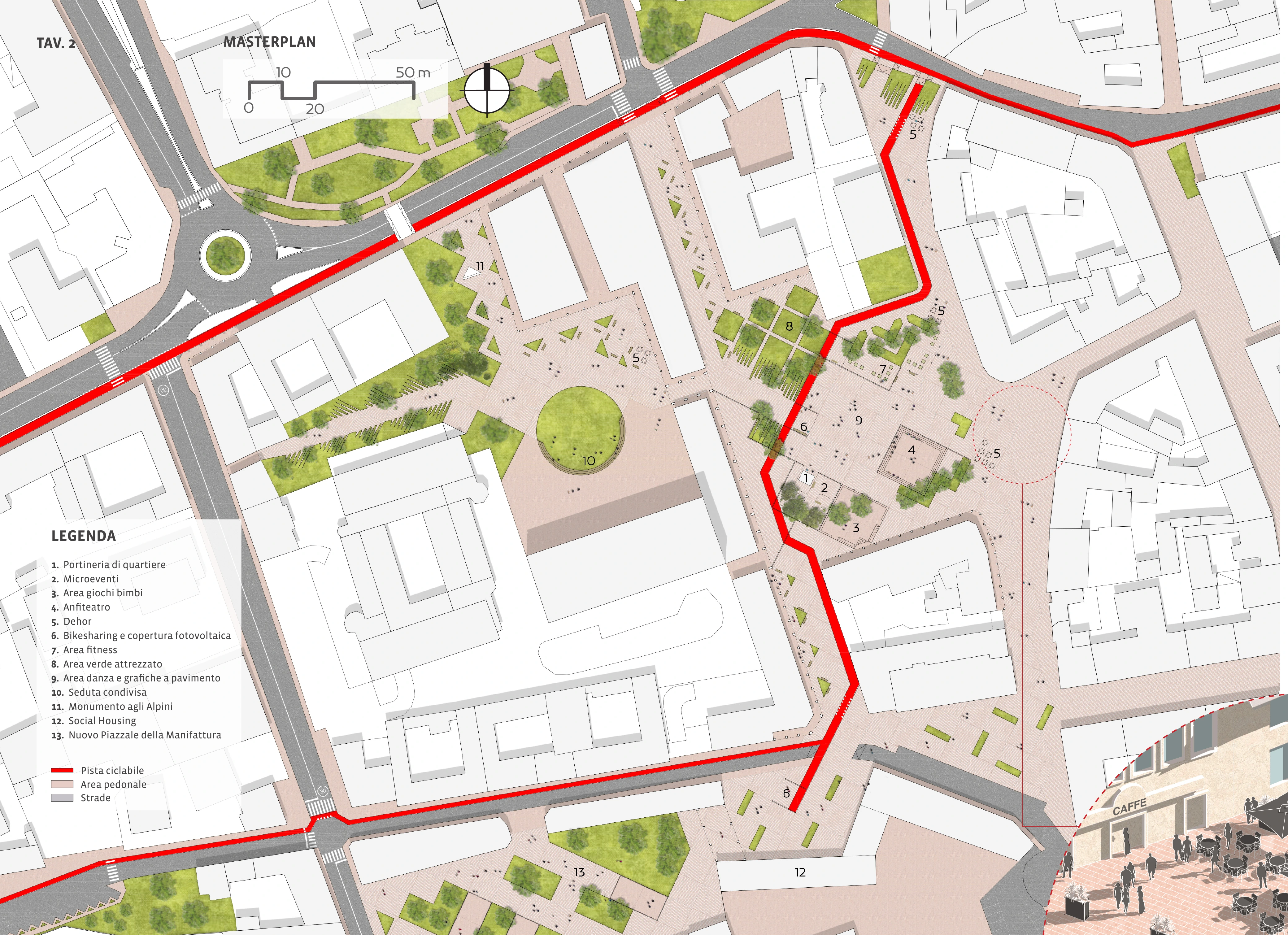 Legnano masterplan and pedestrian-cycle network